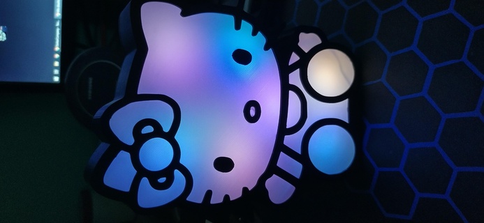 hello kitty led lamp night videogames leds art 3d print model - Mito3D