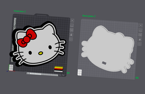 Ciao gattino guidato luce scatola ciao Kitty gatto animato cartone 3d print model - Mito3D
