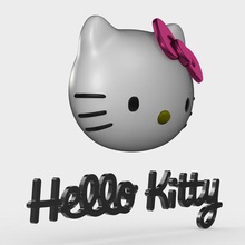 hello kitty logosu moda butik marka giyim tasarım model dükkanı mağaza karakter amblemi logo stil modelleri sembol lüks aksesuarlar şık trend logotipe baskı yazdırılabilir 3d print model - Mito3D