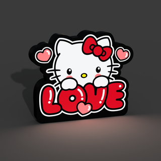 Ciao gattino amore lightbox guidato lampada 3d print model - Mito3D
