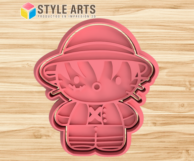 hello kitty luffy one piece cookie cutter - cookies masses fondant clay porcelain 3d print model - Mito3D