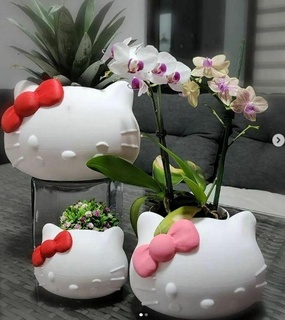 hello kitty planter pot macetero Home maceta porta lapices pencil holders 3d print model - Mito3D