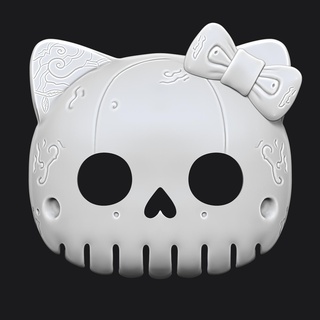 Ciao gattino cranio maschera 3d print model - Mito3D