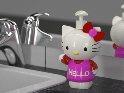 hello kitty soap dispenser Home household supplies home 3d print model - Mito3D