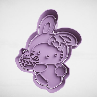 Ciao kity Pasqua cestino biscotto taglierina frese stl muffe coniglio coniglietto gattino sanrio 3d print model - Mito3D