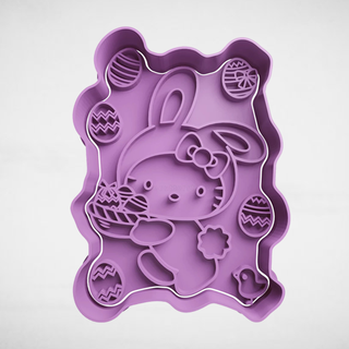 Ciao kity Pasqua cestino biscotto taglierina frese stl muffe coniglio coniglietto gattino sanrio 3d print model - Mito3D