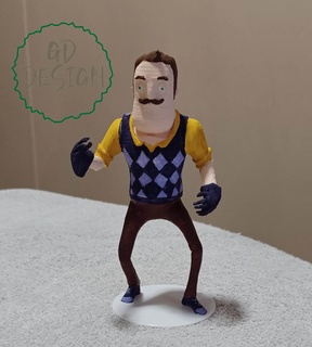 hello neighbor theodore peterson action figure tiny build toy game kids man cave decor 3d print model - Mito3D
