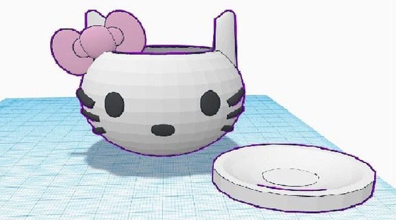 Olá Panela gato gatinha matera casa Kytty 3d print model - Mito3D