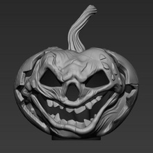 helloween pumpkin art creepy scary led vegteble holydays horror 3d print model - Mito3D