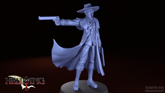 Höllen ultimativ Alucard 28mm Kriegshammer 40k Anime Vampir Inquisitor Inquisition 3d print model - Mito3D