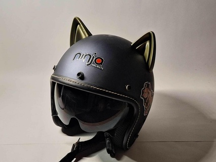 helmet car ears cat ear scooter motorcycle cosplay cute fun kitten 3d print model - Mito3D
