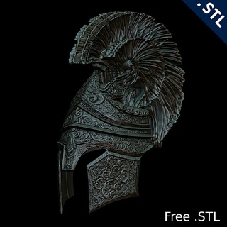 Helm frei stl Skulptur Cosplay Ornament griechisch Athen Krieg Soldat Schwert 3d print model - Mito3D