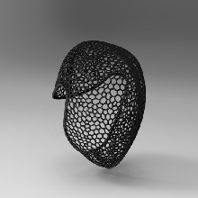casco mascara maschera voronoi parametrico moda arte viso deco designare cosplay scultura 3d print model - Mito3D