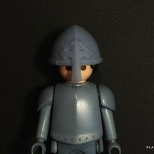 casco medievale attraversare personalizzato scala figura playmobil gioco giocattoli arte giocattolo caschi esercito miniature casa delle bambole 3d print model - Mito3D