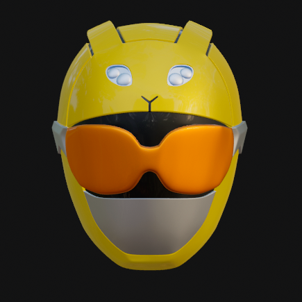 casco guardabosque bestia morpher amarillo stl cascos cascar 3D print model - Mito3D