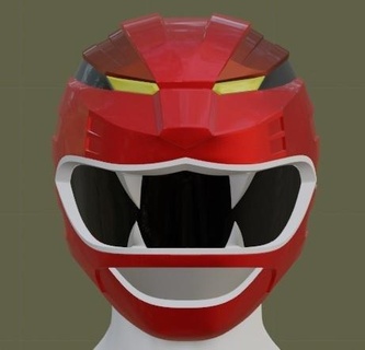 casque Puissance ranger rouge sauvage mode Powerranger cosplay Obliger 3d print model - Mito3D