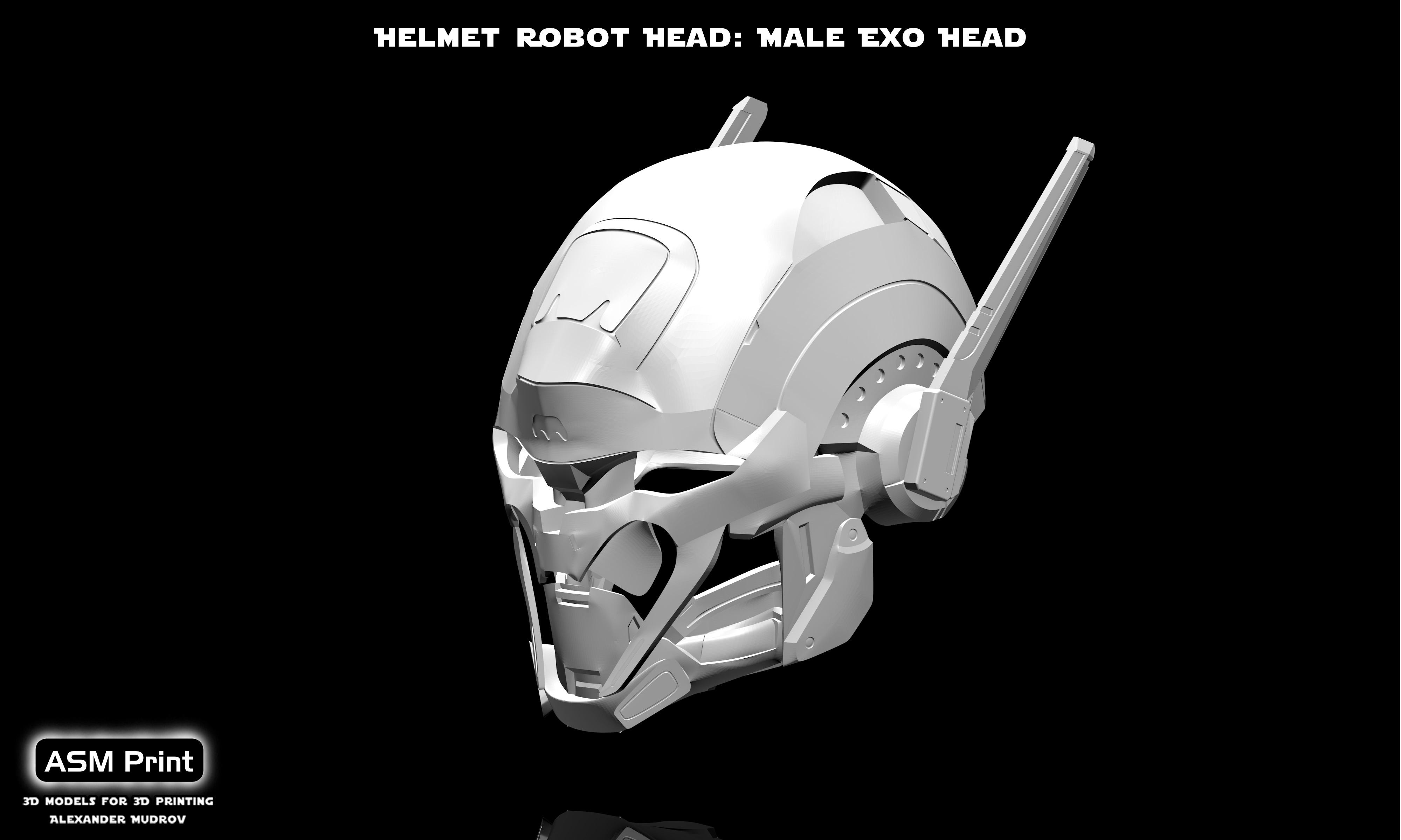 casque robot tête Masculin exo destin 2 3D print model - Mito3D