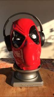 helmet stand deadpool bust 3d print model - Mito3D