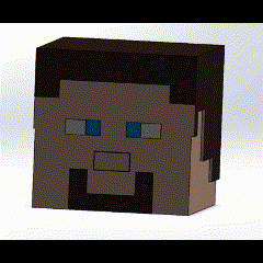 kask Steve minecraft Steve'in Minecraft oyun video oyunu sarmaşık kahraman 3d print model - Mito3D