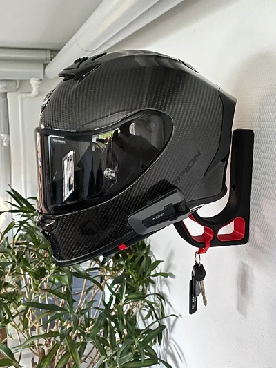 helmet wall mount home wallmount bike rider 3dprint organizer ultimate hellment cool modern design crew 3d print model - Mito3D