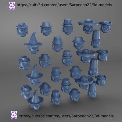 helmets hats game head heads helmet proxy wargame miniature space marine imperium astartes tabletop fun alternative 3d print model - Mito3D