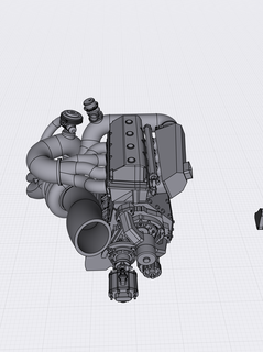 hémi 4 cylindre turbo traîne moteur droit v8 double soufflé suralimenté loi radial gros bloquer course courses 3d print model - Mito3D