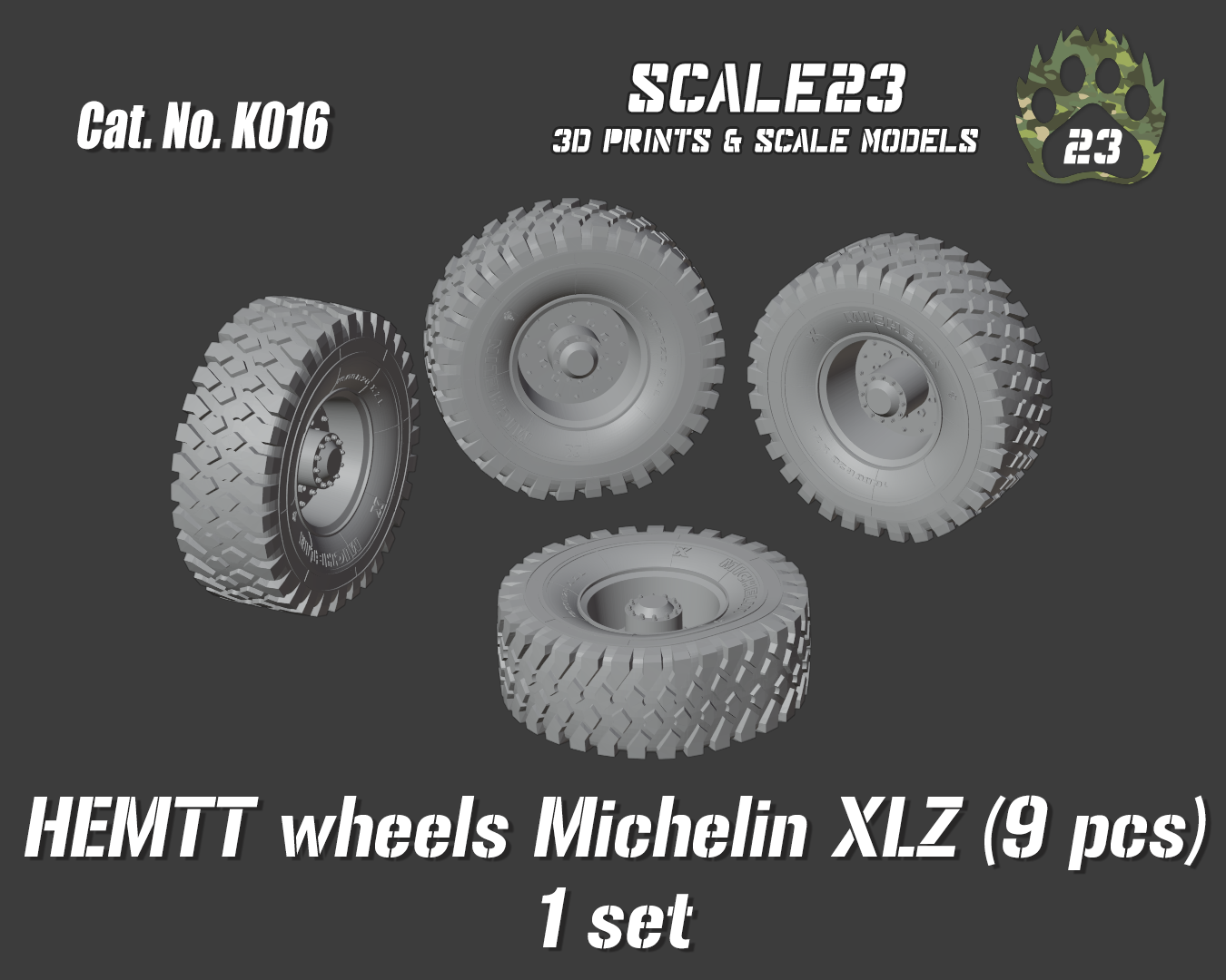 Hemtt m977 roues Michelin xzl 3D print model - Mito3D