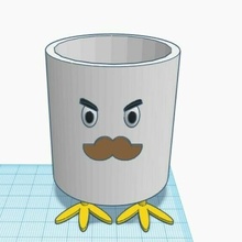 hen mug cup pencil case child 3d print model - Mito3D