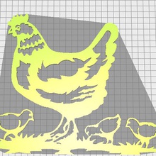gallina polli art animale deco la decorazione della parete azienda 3d print model - Mito3D