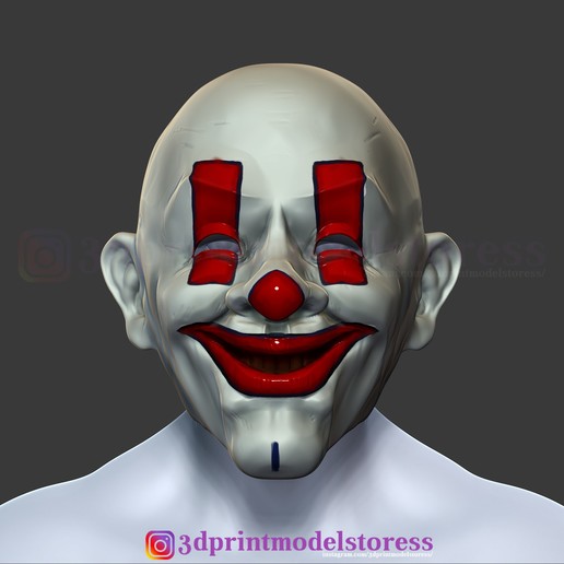 los esbirros de el caballero oscuro payaso joker máscara disfraz casco la herramienta muerte película traje cosplay batman vaca secuaces bromista 3D print model - Mito3D