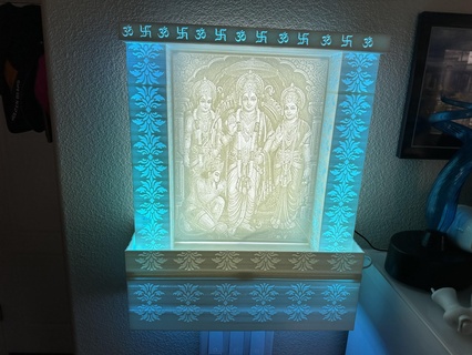 henging 3d printed light-up temple architecture litograph hanging wall art 3d print model - Mito3D