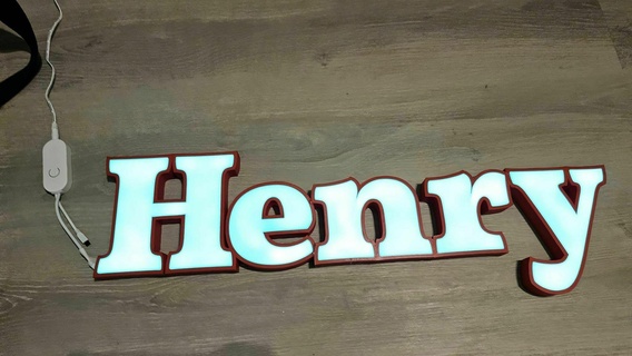 henry lettering name 3d print model - Mito3D