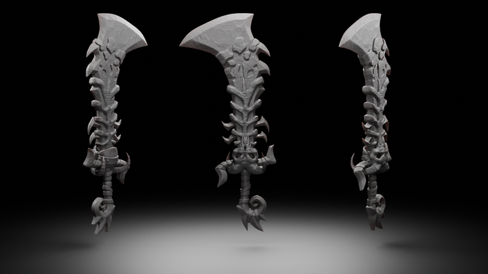 héraut of pestilence monde warcraft jeu arme artefact épée ax horde alliance sensationnel 3d print model - Mito3D