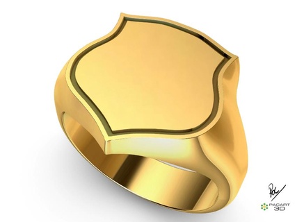 heráldico sello descargar castings joyería joya stampa grabado hombres anillos proteger anillo sellado unisexo oro imprimible sencillo 3d print model - Mito3D