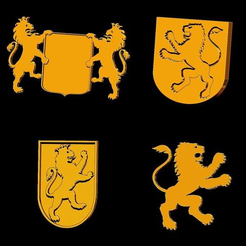 heraldik pack lions Schmuck ring Lesezeichen 3D print model - Mito3D