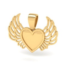 herart wings pendant jewelry heart gold 3d print model - Mito3D