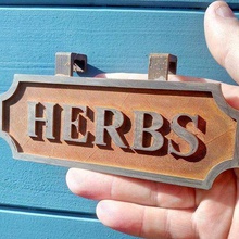 herb plaque art signs logos window box planter garden 3d print model - Mito3D