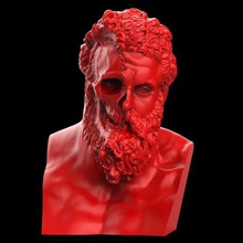 hercules yüzünü parçaladı sanat mori memento heykel modernart modern popart heykeller ölüm korku gore kafatası büstü efsane Yunan mitoloji Herakles herkul 3d print model - Mito3D