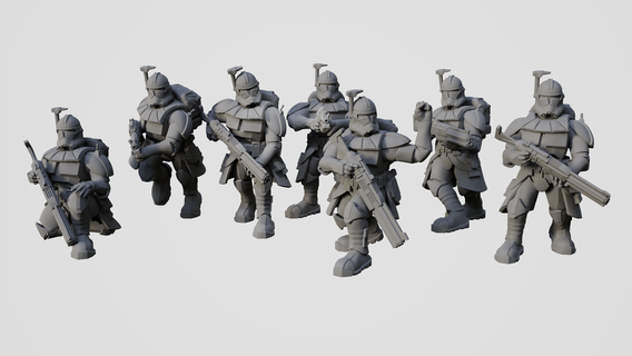 heresy empire - clone trooper squad star wars legion marine wargaming tabletop stormtrooper space 3d print model - Mito3D