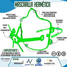 hermético de la mascarilla herramienta 3dvscovid19 3d print model - Mito3D