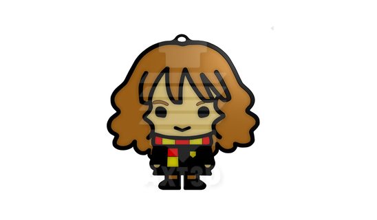 hermione-harry potter key ring keychain harry hermaione rum hogwarts 3d print model - Mito3D