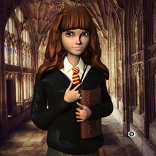Hermione Granger arte harrypotter Hogwarts grifinória desenho animado bruxa Magia 3d print model - Mito3D