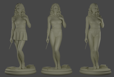 hermione harry potter figuring art harry-potter wizaerd collectible character status design 3d print model - Mito3D