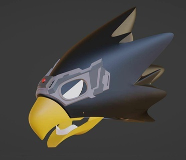 héroe academia tokoyami fumikage cosplay casco máscara mha oscuro sombra 3d print model - Mito3D