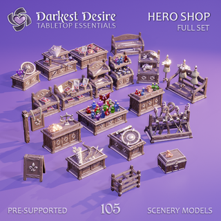 hero shop - set lotr scenery terrain boardgame interior fantasy wargaming rpg dungeons dragons dnd d&d scatter tabletop furniture miniatures 3d print model - Mito3D