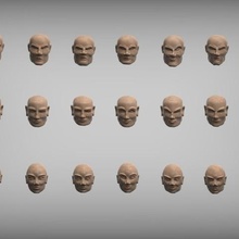 heroic scale heads wargaming miniatures 28mm art bust face figure figurine tabletop warhammer models 3d print model - Mito3D