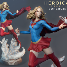 heroicas figura 1 supergirl 3d impressão modelo super menina dc heroi mulher Super homen estátua herói 3d print model - Mito3D