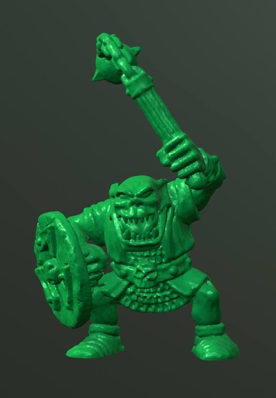 heroquest-orc flail shield game orc heroquest rpg wargame 3d print model - Mito3D