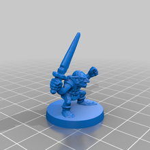 heroquesto goblin espada círculo base jogos 3d print model - Mito3D