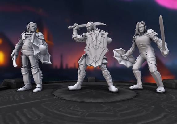 heroscape sombrio duende espada escudo jogos personalizadas personagens elfos dnd miniatura drow lutador espadachim espadachins tampo mesa underdark guerra brinquedo 3d print model - Mito3D